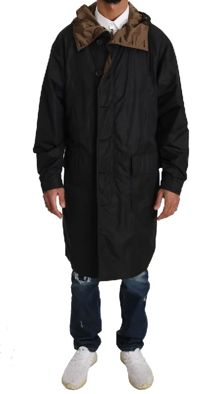 Dolce & Gabbana Elegant Reversible Hooded Men's Raincoat