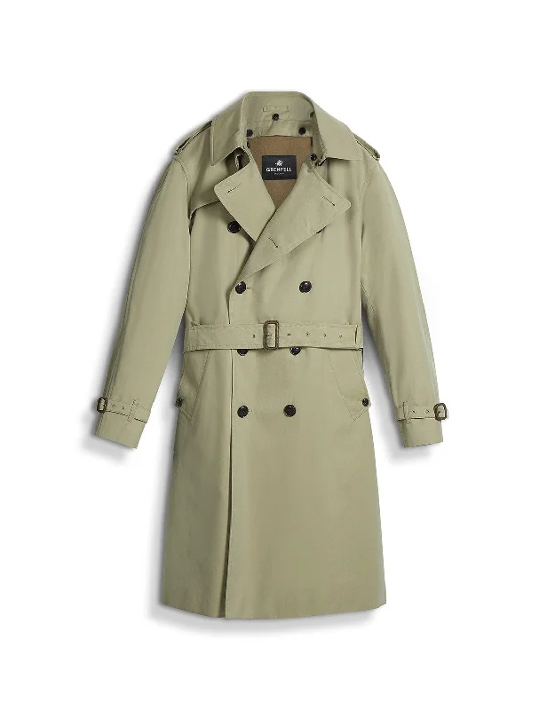 London Trench in Cotton Gabardine Beige