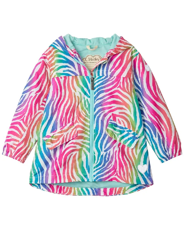 Hatley Rainbow Zebra Microfiber Rain Jacket