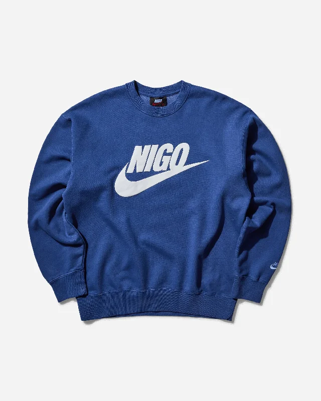 Men's Nigo Fleece Crewneck Sweatshirt Blue Void / White