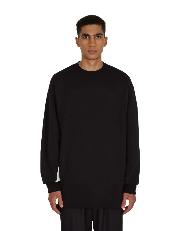 Padded Crewneck Sweatshirt Black