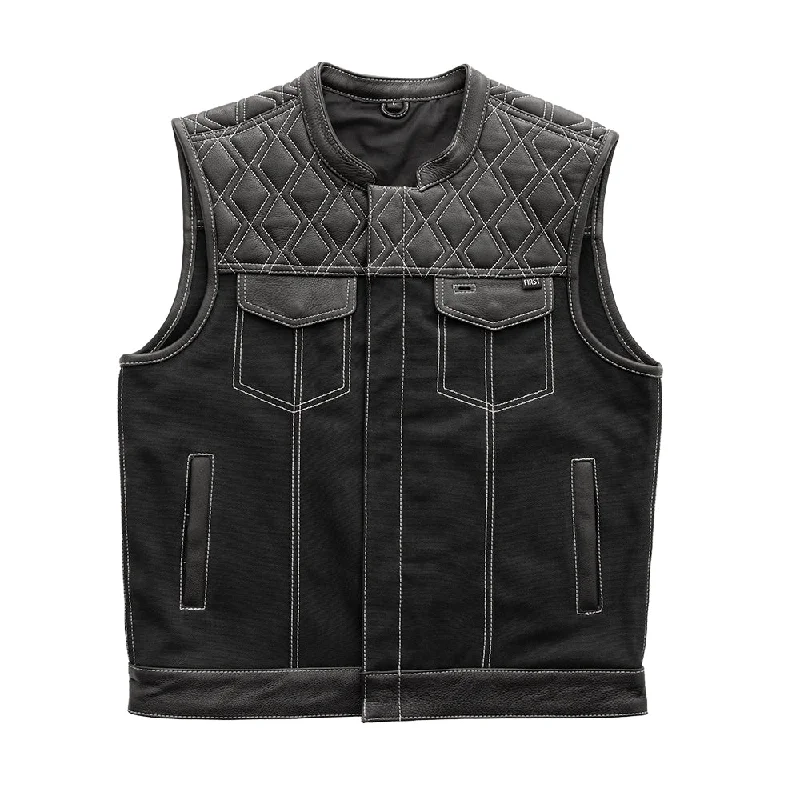 Hunt Club Vest Black / White Stiching