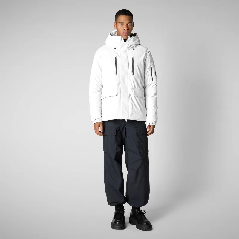 Man's hooded parka Hiram in white