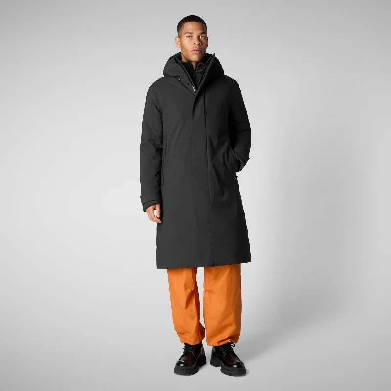 Man's hooded parka Roderick in black