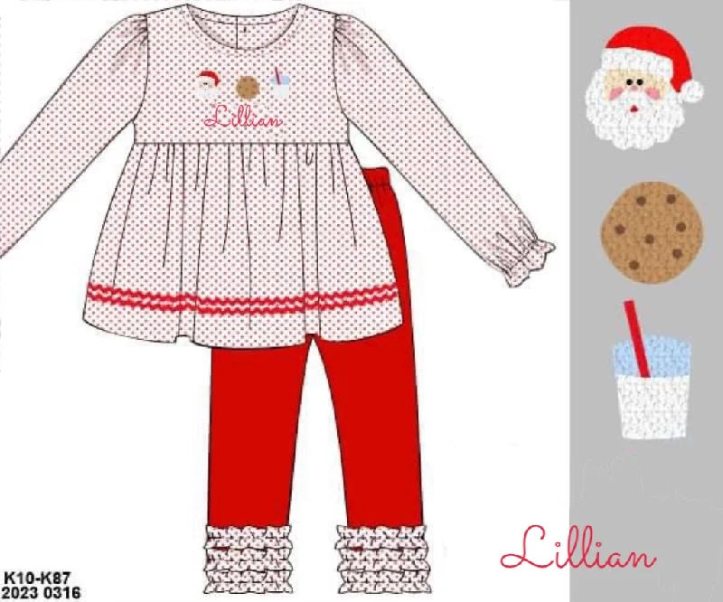 RTS: Christmas Eve- Girls Knit Legging Set “Lillian”